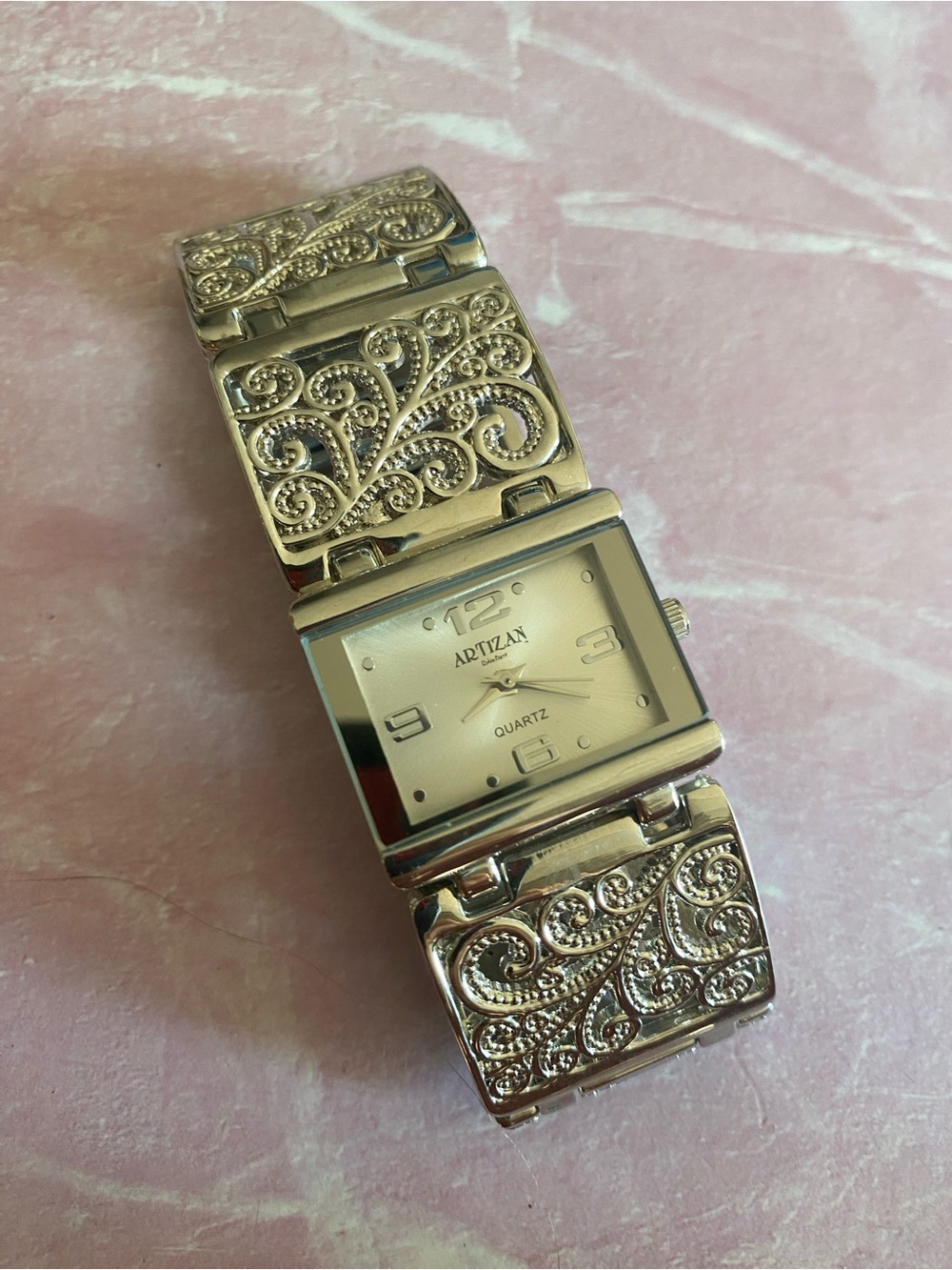 Beautiful Artizan Cuff Watch Bracelet - Silver